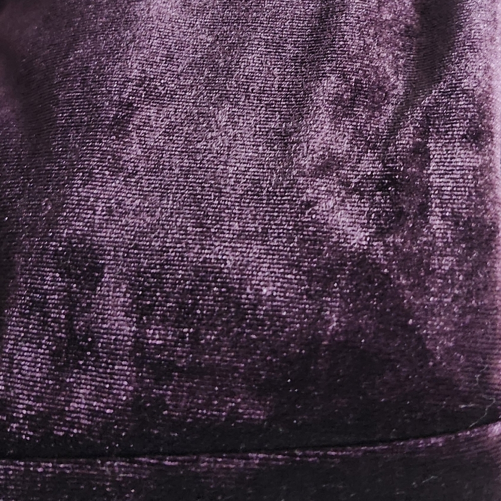 Le Chateau Deep Purple Faux Wrap Long Sleeve Dress. - Picture 8 of 8